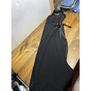 Prada Women’s Vintage Black Halter Wrap Long Dress Size 40